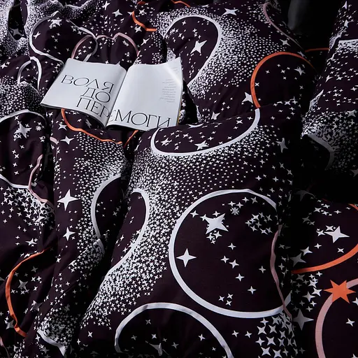 Комплект постільної білизни Moon&Star Бязь Gold Люкс Cosmic Vibes King Size 220x240 наволочки 4х70х70 - фото 2