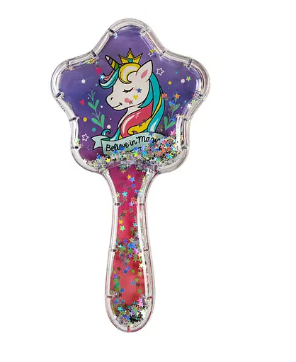 Гребінець H2054 Єдиноріг, з блискітками (6920213520543) Мікс - фото 1