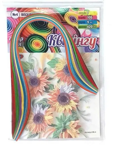 Набор для квиллинга №4 "Радуга" 7 цветов 105шт/5мм/420мм НК-4 Колорит - фото 1