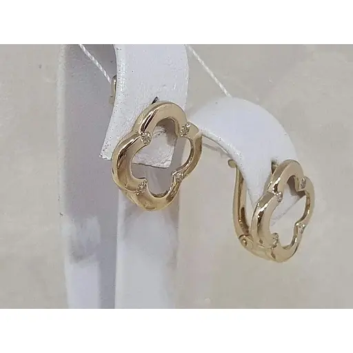 Золоті сережки Імперія золота Конюшина з фіанітами. СВ1428ЛИ - фото 2