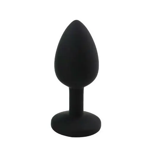 Анальна пробка з кристалом, чорна анальна пробка, анальна пробка зі стразою маленька S - фото 7