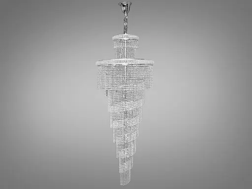 Сучасна каскадна кришталева люстра на 49 ламп цоколь е14, хром - фото 1