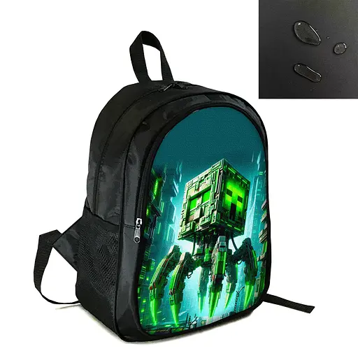 Рюкзак міський/шкільний 38×28см з принтом Minecraft Кріпер дитячий, підлітковий, спортивний (4177)