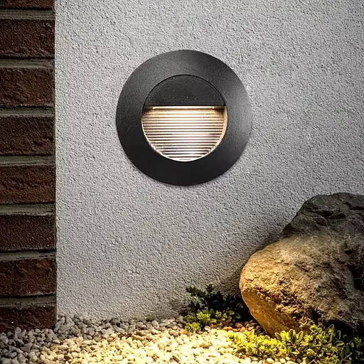 Світильник для сходів у чорному корпусі Ø 8 см | Line F | Арт. 10010 BK - фото 5