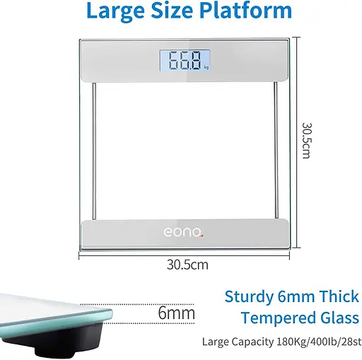 Цифровые напольные весы Eono стеклянные - фото 2