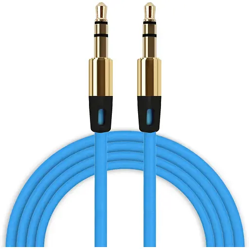 Кабель 3.5 мм 4С-шт. 3.5 мм 4С. Металл 2х7мм 1.1 м синий - фото 1