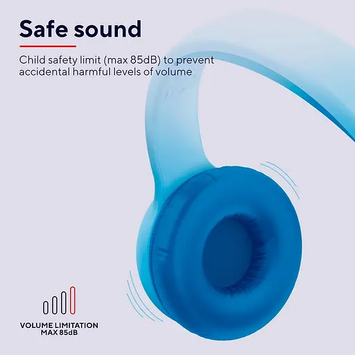Наушники On-ear Nouna Kids, Wireless, микрофон, синий Trust teh0014286 - фото 4