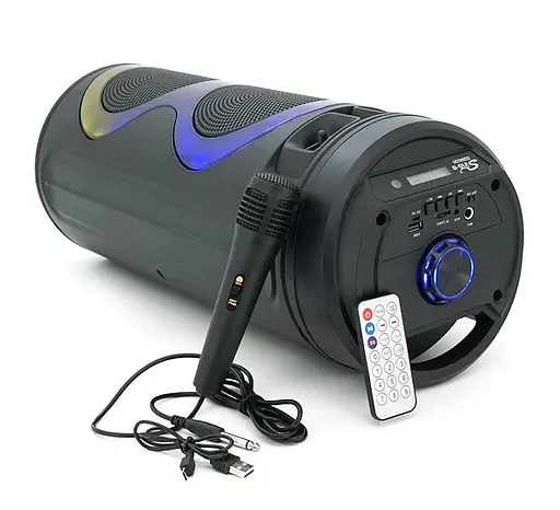 Переносна колонка караоке ZQS-6220 Bluetooth акустична система з мікрофоном та підсвічуванням 20 Вт USB Чорний - фото 3