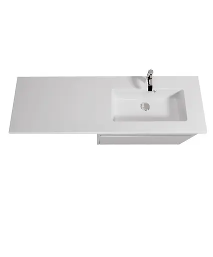 Тумба Мойдодир Moonshine 80 Adam 140 R Білий підлогова з крилом над пральною машиною Білий - фото 2