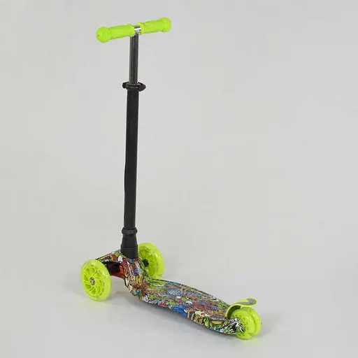 Самокат дитячий Best Scooter 59х17х26 см Салатово-чорний 000231510 - фото 4