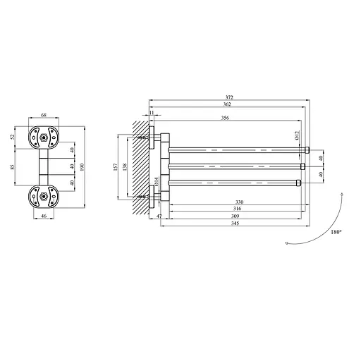 Тримач для рушника Kroner KRM Elbe - ACC2913 CV022872 Хром - фото 2