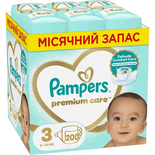 Уценка. Подгузники Pampers Premium Care 3 (6-10 кг) 200 шт. - фото 1