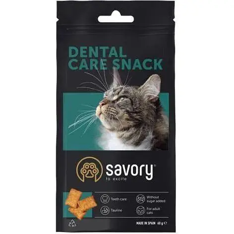 Хрустящие лакомства Savory Snack Подушечки для поощрения кошек здоровье зубов 60 г - фото 3