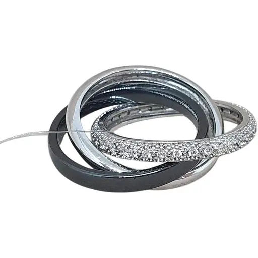 Серебряное кольцо Aurora с керамикой и фианитами. С1110Ч