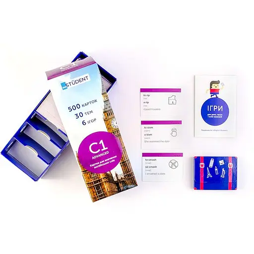 Настольная игра English Student Карточки для изучения английского языка English Student Advanced C1 (укр.) (39122624) - фото 1