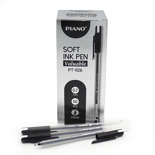 Ручка масляная Piano, 0.7 мм, черная, Soft Ink Pen, 50 шт.