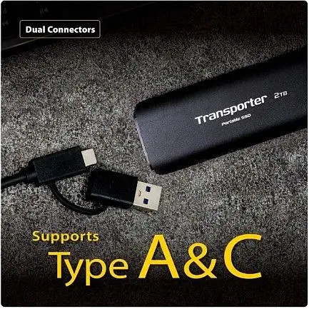 SSD диск Patriot Transporter 2TB USB 3.2 Type-C Black External (PTP2TBPEC) - фото 6