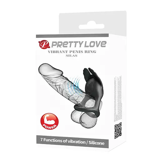 Виброкольцо Pretty Love Silas Vibrant Penis Ring 9.5 см черный - фото 11