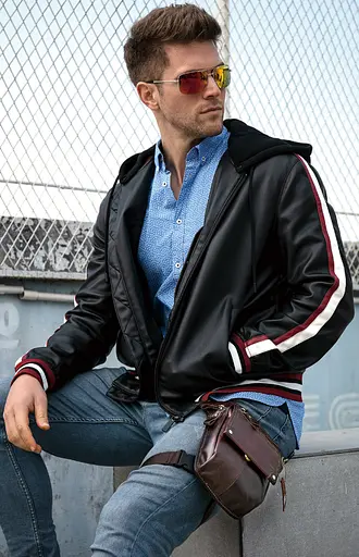 Кожаная барсетка мужская Vintage 16х12х3,5 см acs0014742 - фото 9