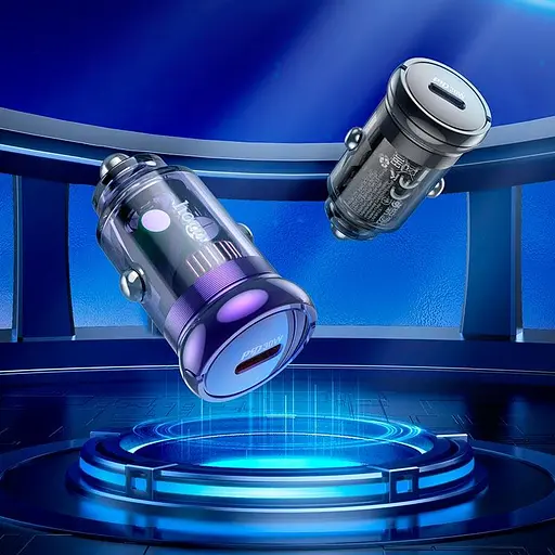 Автозарядный адаптер питания HOCO Z53 Sight 30-вт прозрачно-черный - фото 6