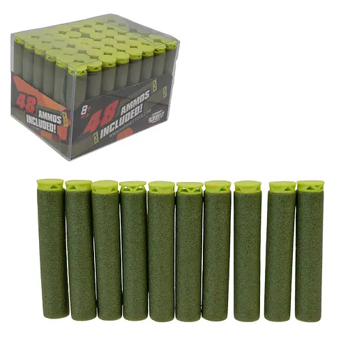 Игрушечные поролоновые снаряды FJ8031 48 шт Зеленого цвета, в коробке 10,5*7,8*7см (6990410411517) - фото 4