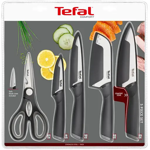 Набор ножей Tefal Comfort 5 предметов черный (K2215S55) - фото 4