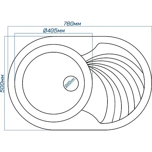 Кухонна мийка Romzha Rasa 78 Antracit (902) - фото 2
