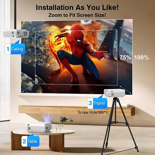 Проєктор Yezmek V7 Full HD Wi-Fi Bluetooth - фото 2