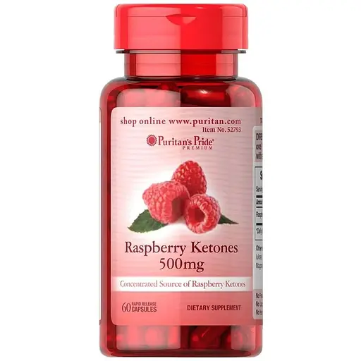 Натуральна добавка Puritan's Pride Raspberry Ketones 500 mg, 60 капсул