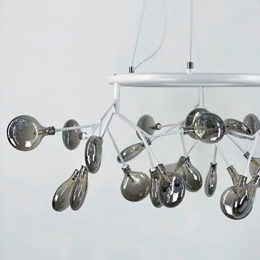 Подвесная люстра-кольцо на 45 ламп во флористических мотивах Line.F Цвет плафона Графитовый - фото 1