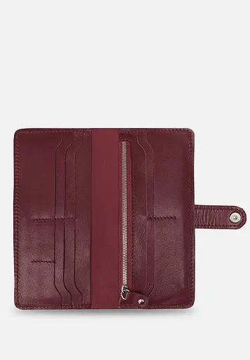 Шкіряне портмоне Classic бордове - фото 4