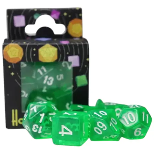 Набір кубиків Transparent 7 Dice Set - Green , 7 шт. (g7dtran05)