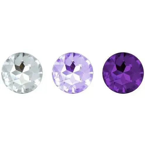 Набір анальних пробок із кристалом Rianne S: Booty Plug Set Purple діаметр 2.7 см 3.5 см 4.1 см - фото 8