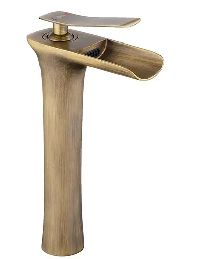 Смеситель для умывальника Rea Laguna antique brushed gold высокий REA-B8120 Бронза - фото 1