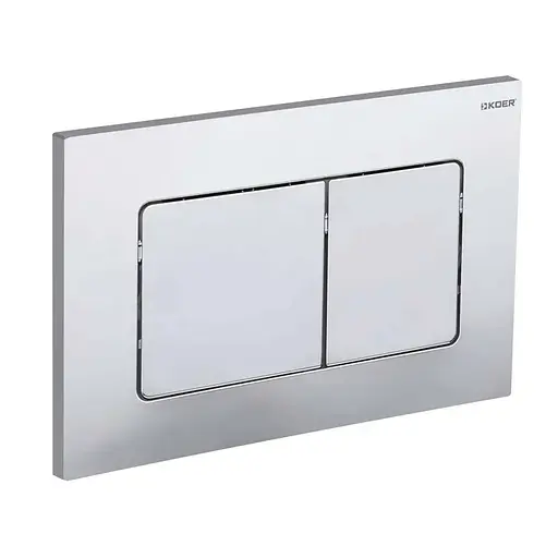 Панель смыва Koer KT-0602-01 пластиковая, кнопка квадратная KR5178, Хром - фото 1