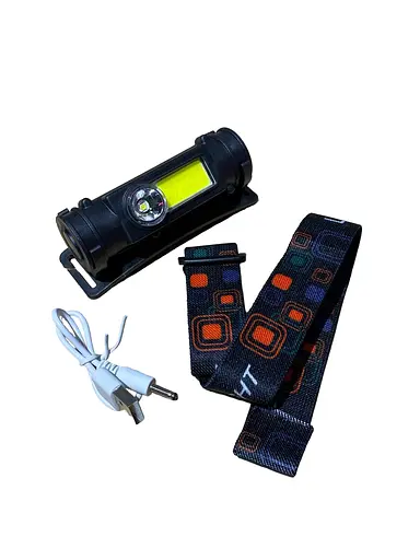 Фонарь налобный с АКБ 14500 (211) Фонарик лед светодиодный - фото 1