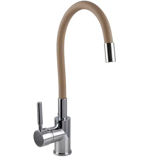 Смеситель для кухни Globus Lux LAZER GLLR-0203S-BG15 однорычажный поворотный с металлическим рычагом для удобства использования - фото 4