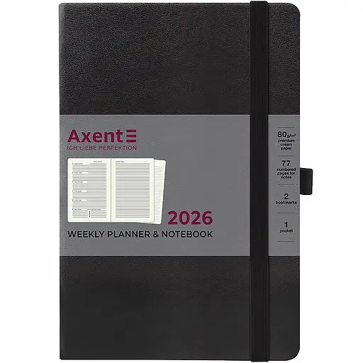Еженедельник Axent 2026 Prime Strong 145 x 210 мм черный (8507-26-01-A) - фото 2