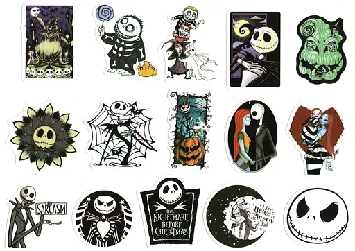 Стікерпак Набір наліпок Кошмар перед Різдвом The Nightmare Before Christmas 100 штук - фото 5