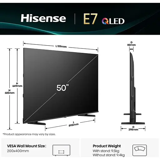 Телевізор Hisense 50E7Q 50" QLED 4K (20015893) UA [144196] - фото 9