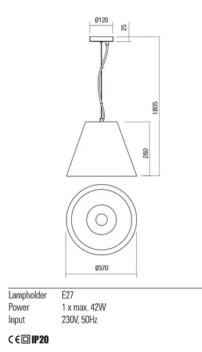 Подвесной светильник Redo TESSA SU 1X42W E27 D370 (5.1.1) 01-2215 - фото 3