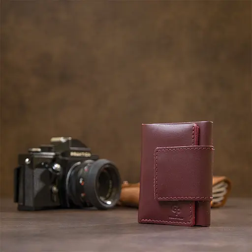 Женское кожаное портмоне Grande Pelle 8х10х1.5 см acs0018764 - фото 7