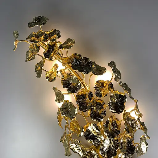 Видовжена золота бра у флористичних мотивах Line F Колір корпусу сатин - фото 4