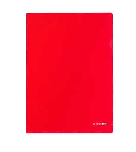 Папка-куточок А5 E31156 Economix, 180 мкм, фактура глянець (4044572311566) Червоний - фото 1
