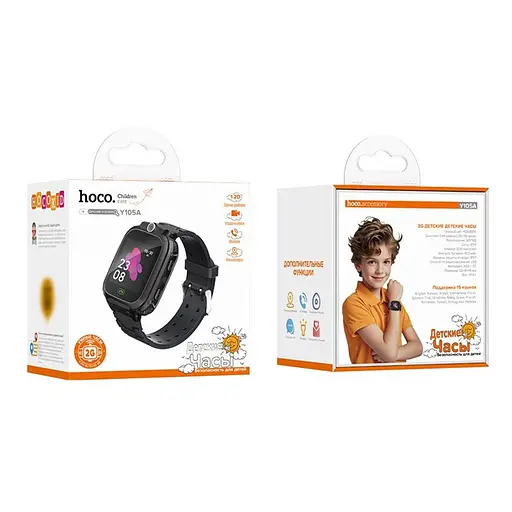 Дитячий смарт-годинник Hoco Y105A з функцією відеодзвінка чорний - фото 3