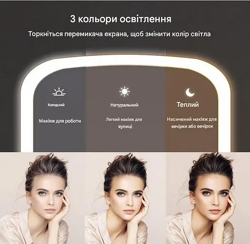 Дзеркало для макіяжу з підсвіткою Jordan-Judy LED Makeup Mirror (NV505) рожеве - фото 4