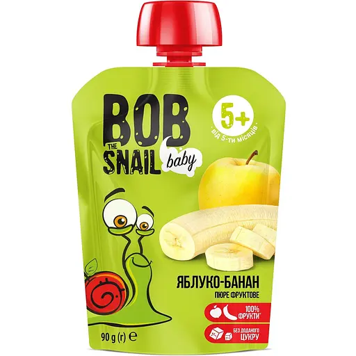 Набор фруктового пюре Bob Snail с разными вкусами 900 г (90 г x 10 шт.) - фото 5