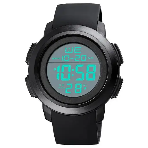 Спортивний чоловічий годинник Skmei 1719 (Чорний з білим) - фото 2