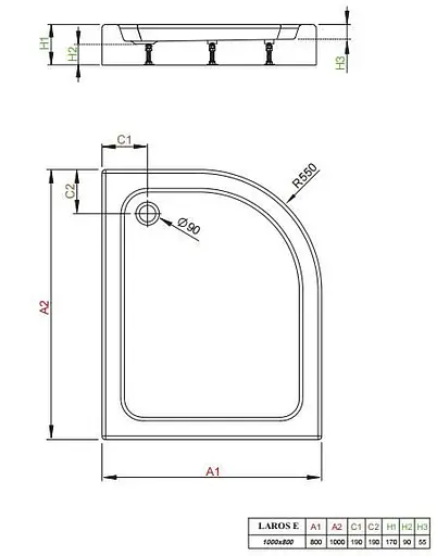 Душевой поддон Radaway Laros E Compact 100x80 SLE81017-01L - фото 2