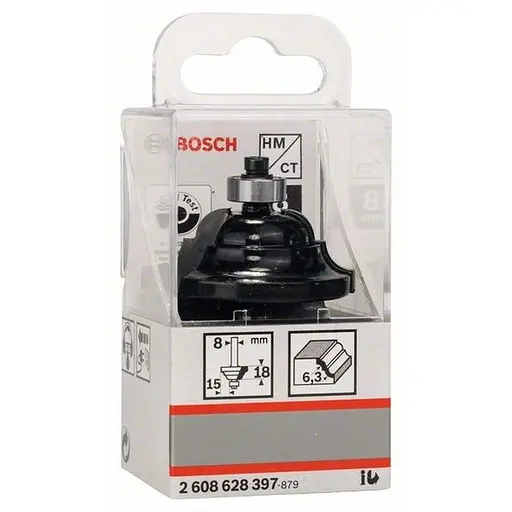 Фреза профильная D Bosch Professional Std S8 R6.3 B15 L18 (2.608.628.397) - фото 3